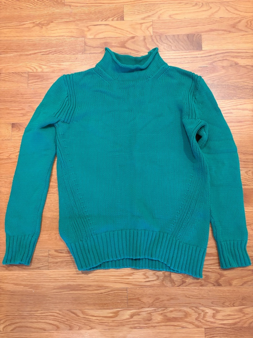 J. Crew, 1988 Rollneck Kelly Green Knit Sweater, S